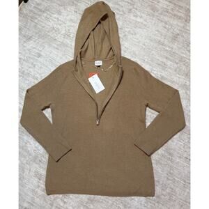 Ingrid & Isabel Brown Ladies 3/4 Zip Maternity Nursing Friendly Hooded Sweater